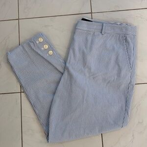 Talbots size 14 ladies pants blue white micro striped SO CUTE!